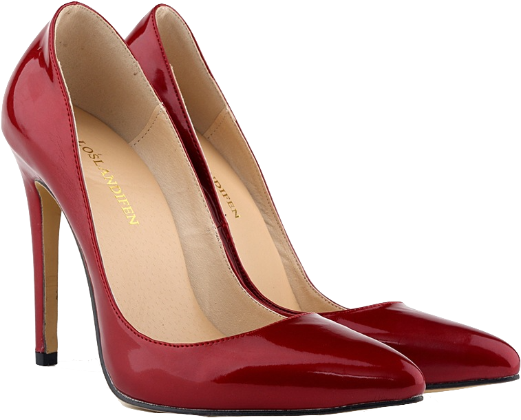Burgundy Red Glossy Stiletto Heels With Pointed Toe - U Fashion Women Candy's Color Pointed Toe 11cm High (800x800)