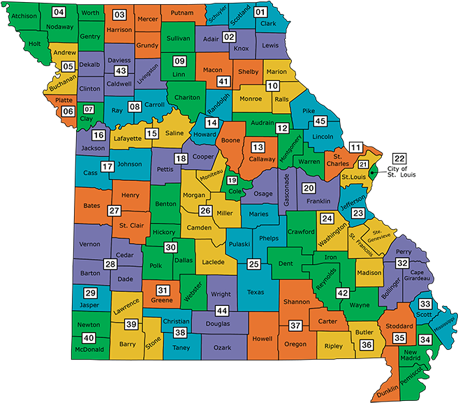 Judicial Evaluations - Map Of Missouri (720x640)
