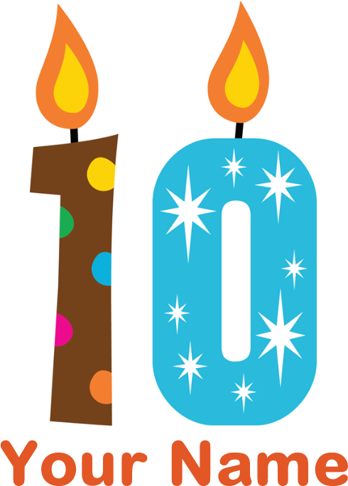 Custom 10th Birthday Candle T-shirt - Cafepress Custom 10th Birthday Candle 2.25" Button (700x700)