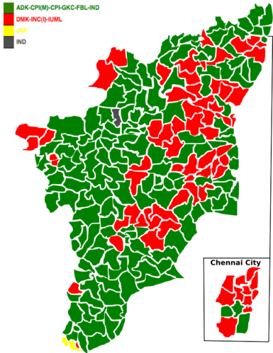 Aiadmk Wins Again And Mgr Is Elected As Cm For The - Tamil Nadu Election Result 2016 Map (385x499)