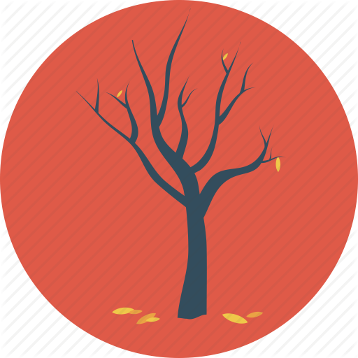 Autumn, Dead Tree, Fall, Fallen, Leaves, Tree Icon - Circle (512x512)