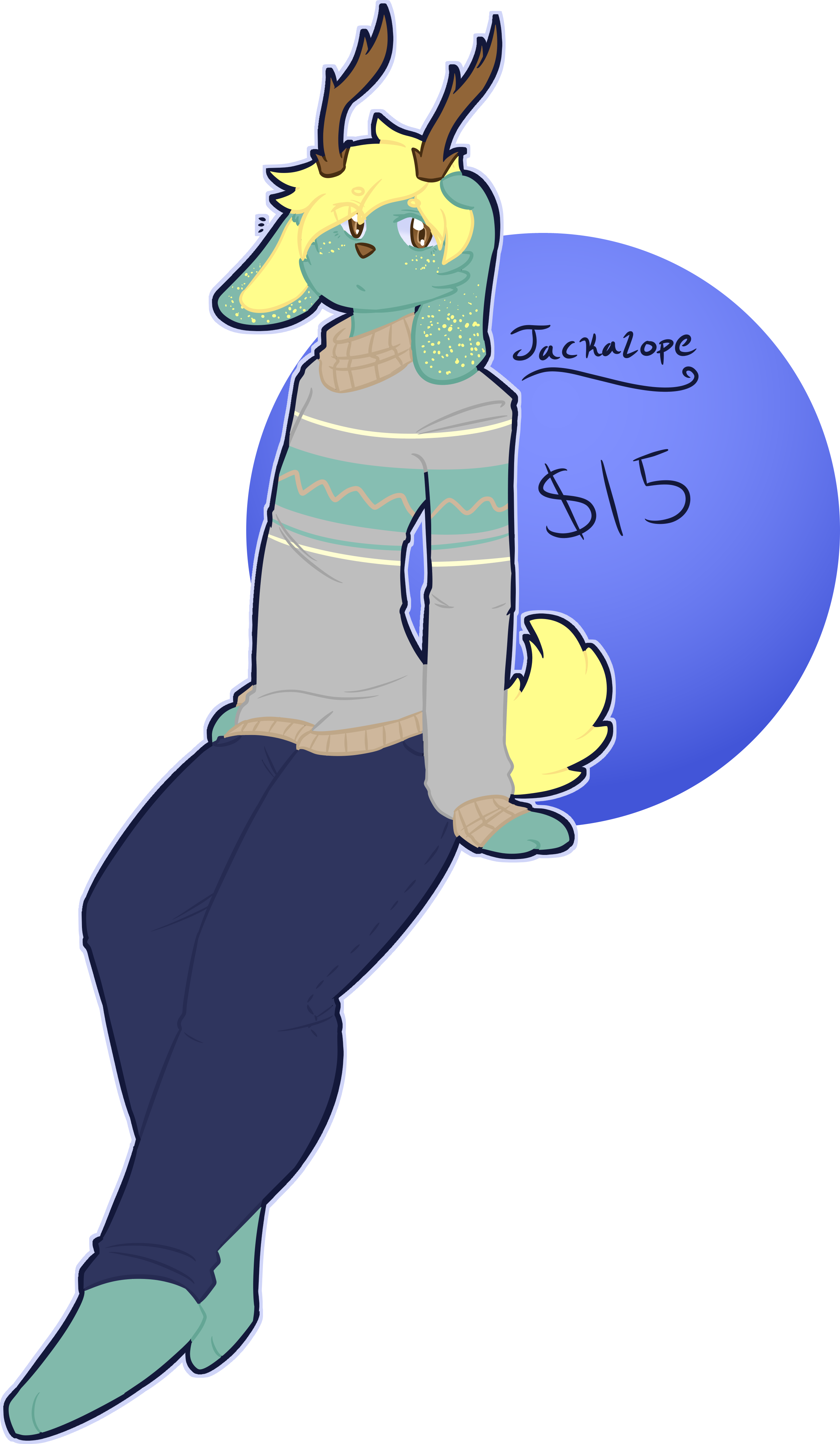 Jackalope Adopt- $15 - Cartoon (2552x4383)