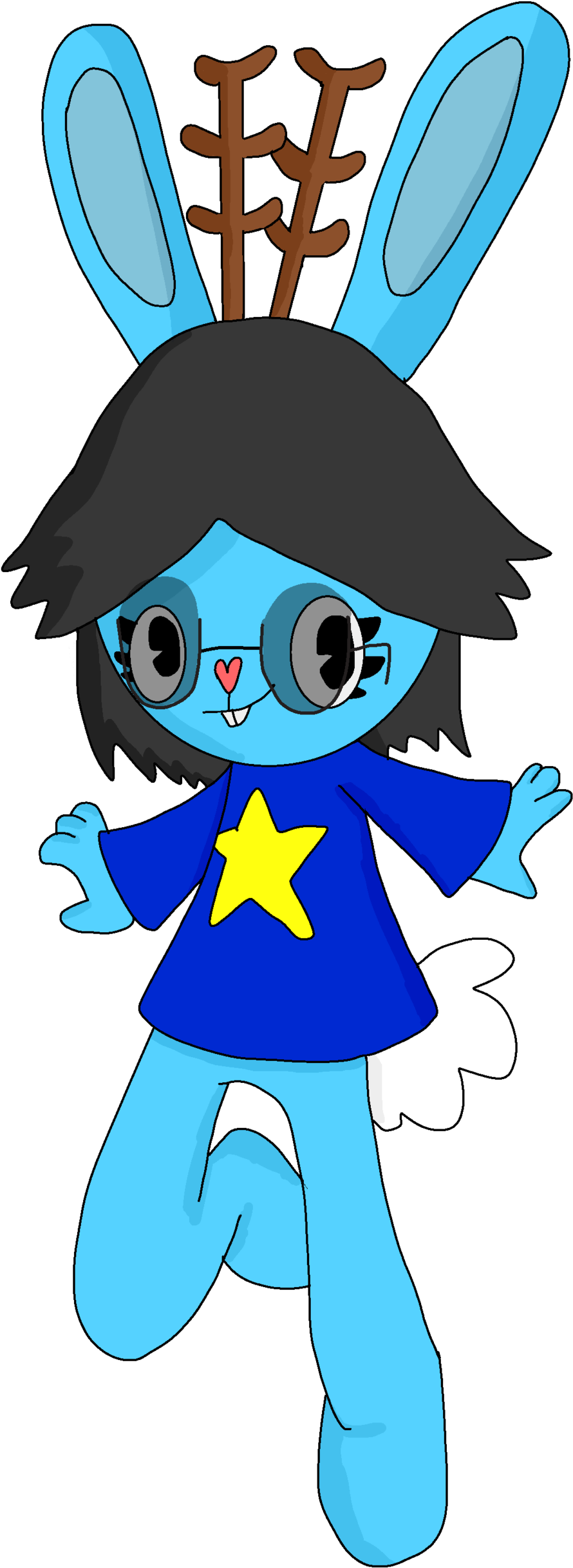 Kaoru The Jackalope By Poppyraps Kaoru The Jackalope - Cartoon (1024x2496)