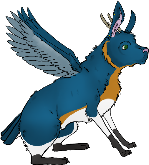 Jackalope Fursona W - Illustration (884x816)