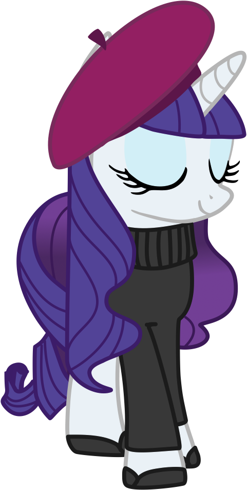 Rarity Wearing Purple Hat From Sweet And Elite By Jimbox31 - My Little Pony Rainbow Dash French (745x1049)