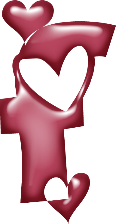 Alfabeto Muy Grande Con Corazones - Abecedario En Letras De Corazones (386x746)