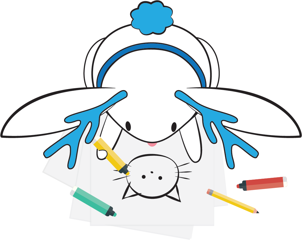 Nugget The Jackalope, Coloring - Cartoon (1034x829)