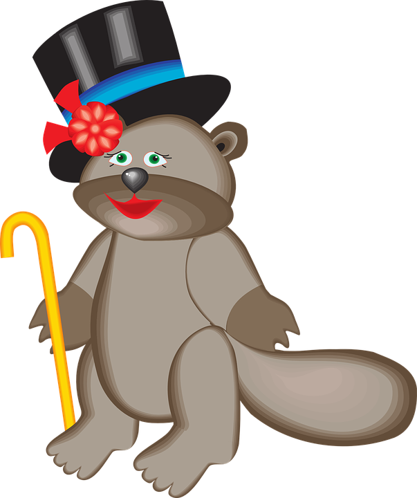 Cane Top, Cartoon, Beaver, Hat, Art, Animal, Cane - Beaver With Top Hat (603x720)