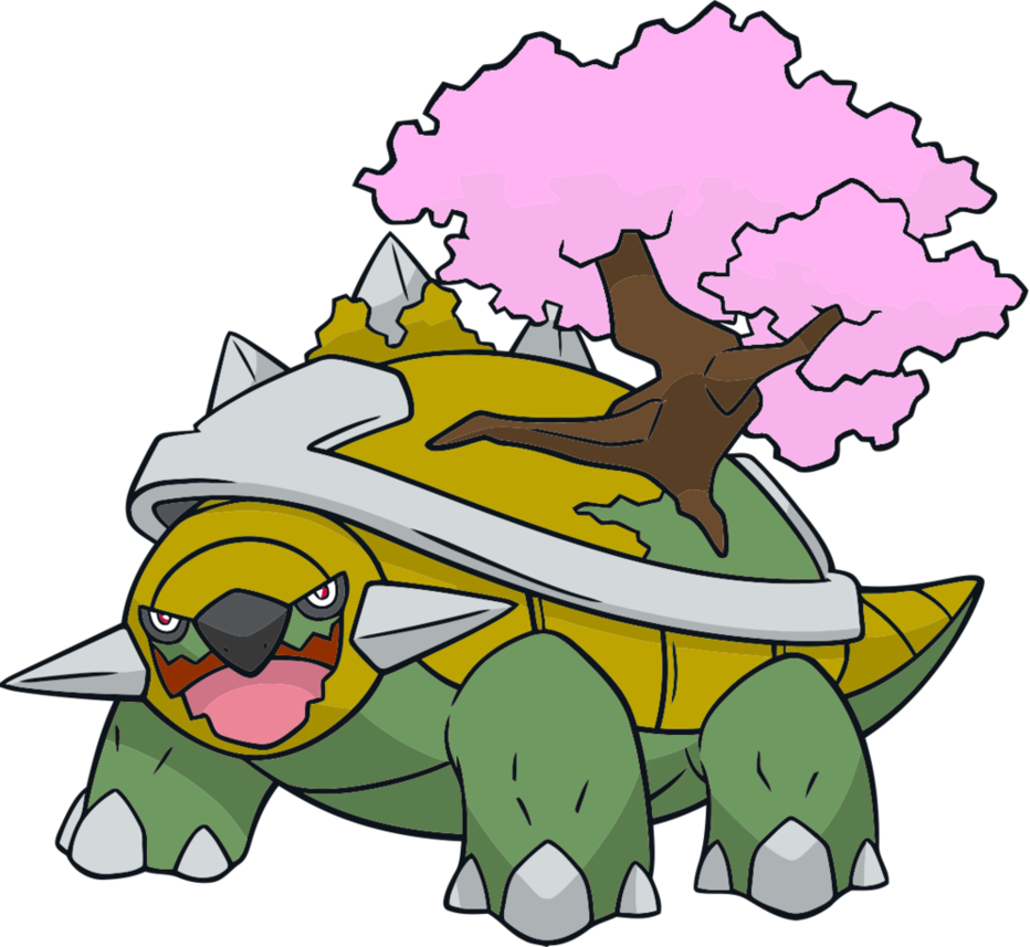 Torterra With Sakura Tree By Kostyurik - Cartoon (932x857)