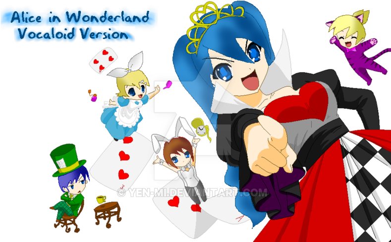 Alice In Wonderland Vocaloid By Yen-mi - Alice In Wonderland Anime (800x500)