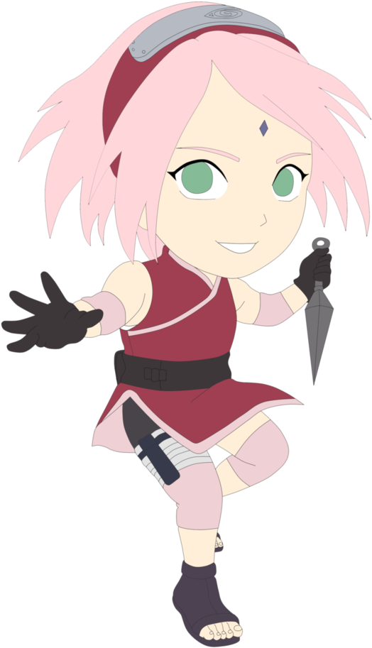 Chibi Sakura Haruno Line Art Colured By Twerk-jutsu - Sakura Chibi (745x1073)