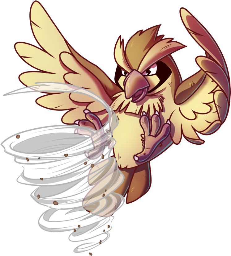 #016 Pidgey Used Gust And Sand Attack - Pidgey Art (825x860)