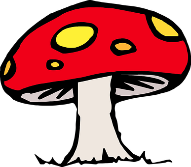 Mérges Gomba, Gomba, Mese, Rajz - Mushroom Clip Art (387x340)