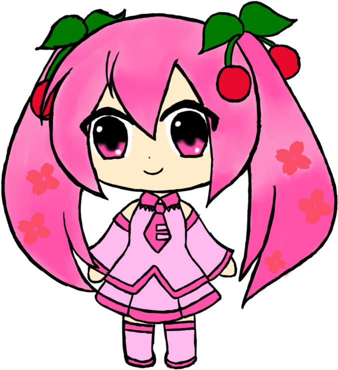 Sakura Miku Chibi By Chuchu-kins - Sakura Miku Chibi By Chuchu-kins (894x894)