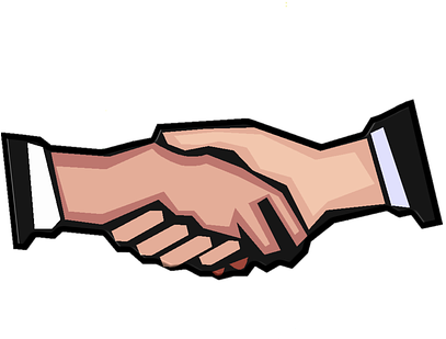 Agree Handshake Hands Business Agreement P - Handshake Clip Art (412x340)