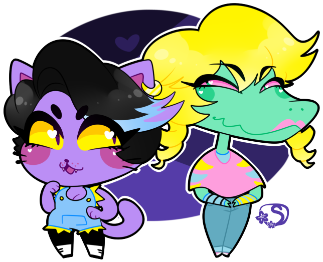 The Cutes By Sakuradraws - Undertale Catty And Bratty (686x536)