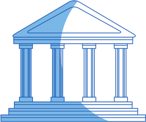 Bank Building In The Style Of A Classical Vector Illustration - Vector Graphics (550x550)