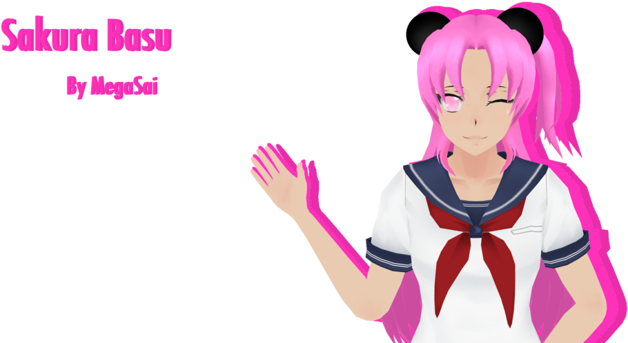 {mmd X Yandere Simulator Oc} Sakura Basu By Hatsunesakimiyu - Yandere Simulator (1024x576)