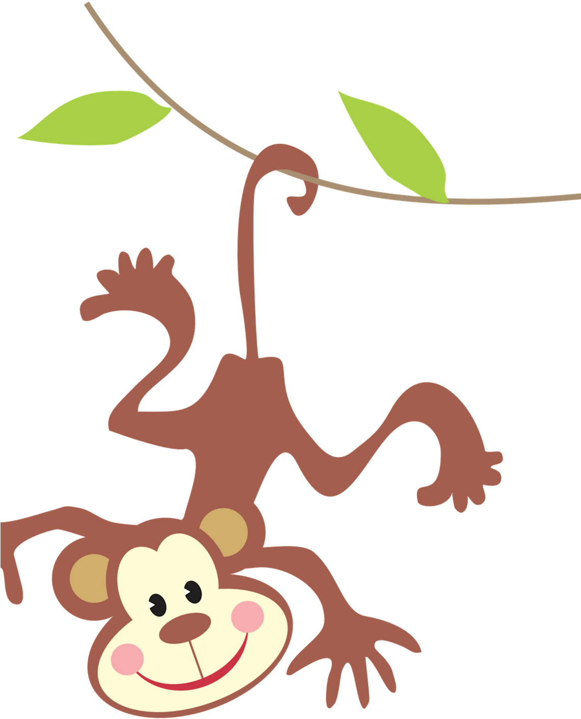 Monkey Jungle - Clip Art (1140x1520)
