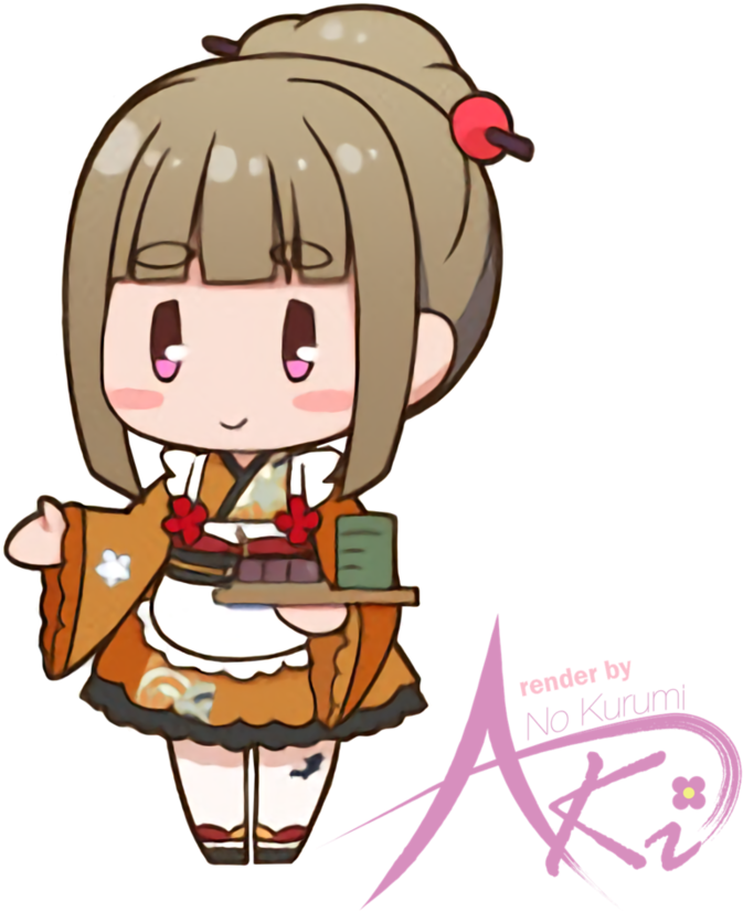 Chibi Maid Sakura Render By Akinokurumisan - Beachwear (896x891)