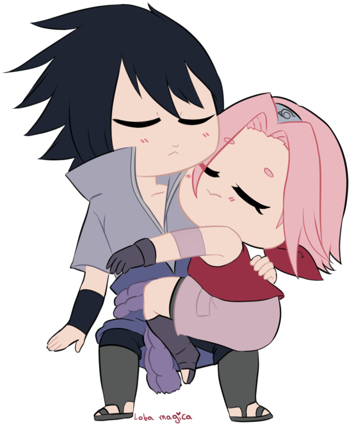 Mini Chibi - Chibi Sasuke And Sakura (1000x1000)