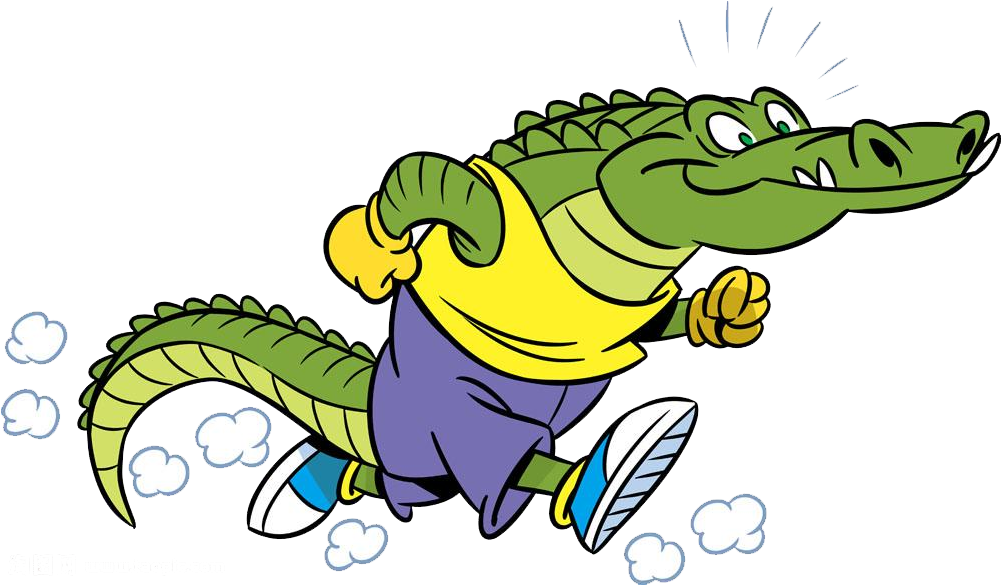 Alligator Running Crocodile Illustration - Crocodilo Vetor Cartoon (1000x1000)