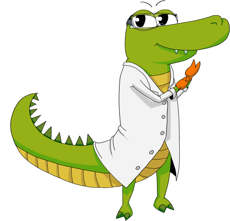 Safety - Dinosaur Wearing A Lab Coat (800x770)