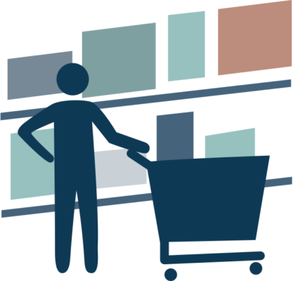 Never Leave Pegs Or Shelves Empty Because You Ran Out - Shopping Cart (417x400)