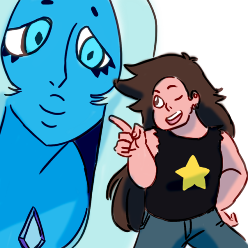 So I Saw @blueswapuniverse 's Au - Steven Universe Greg And Blue Diamond (500x500)