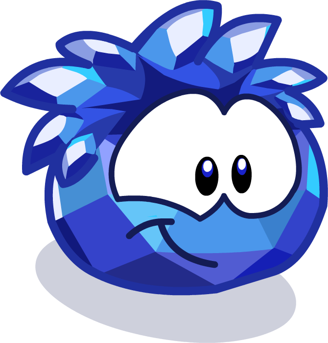 Merry Walrus Parade Blue Crystal Puffle - Club Penguin Bird Puffle (670x702)