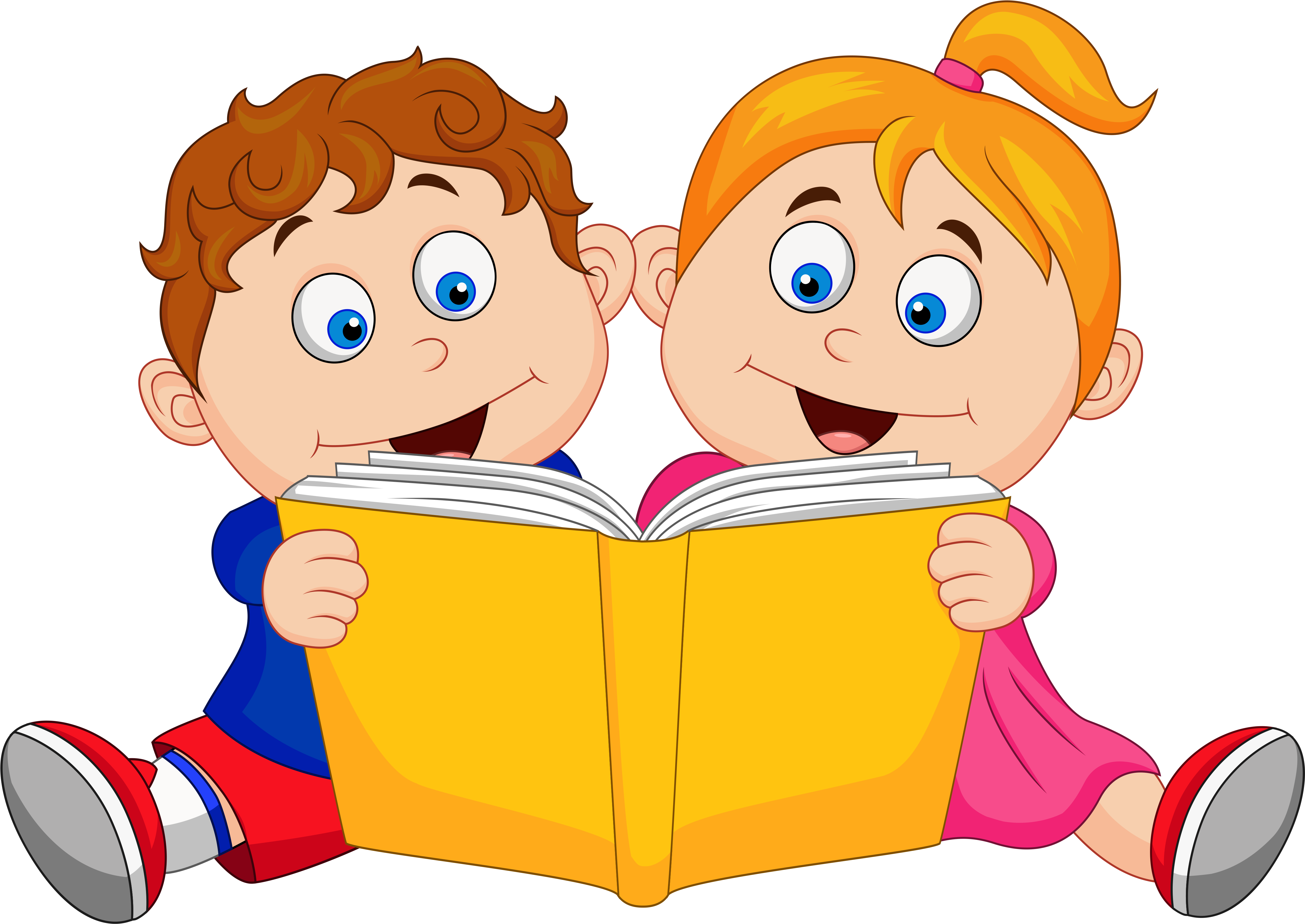 Картинка дети читают. Мультяшные дети с книгами. Мальчик с книжкой без фона. Мальчик и девочка читают книгу. Ребенок с книгой мультяшный.