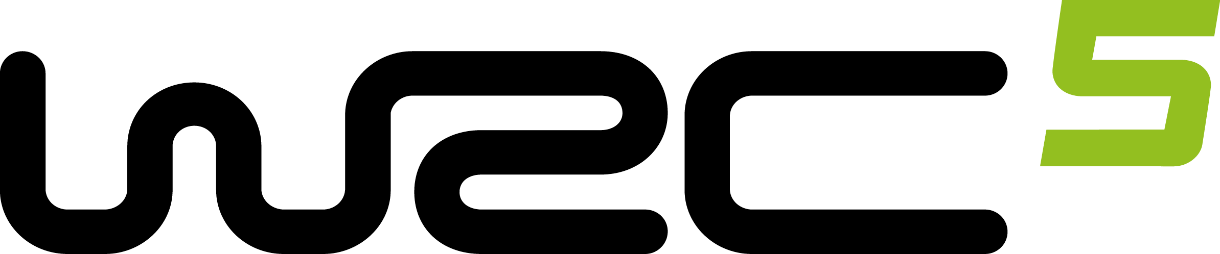 Wrc5 Logo Black Large - Wrc 5 Logo Png (2387x498)