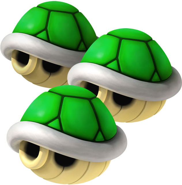 Triple Green Shells Artwork - Wii Mario Kart Green Shell (644x672)