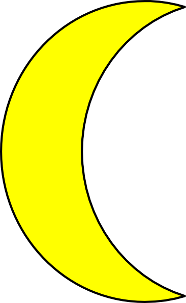 Free Clipart Picture Yellow Half Moon Pic 20 5bokzu - Half Of A Moon (366x595)