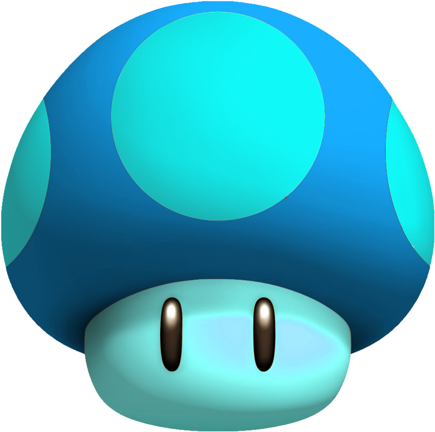 Super Mario Blue Mushroom (1000x1000)