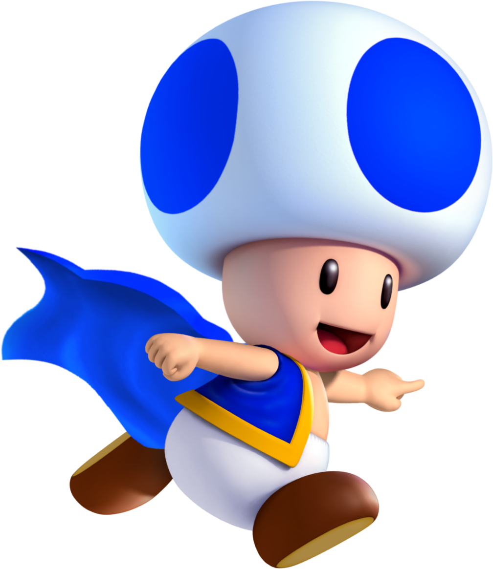 Mushroom Clipart Mario Toad - Mario Kart Blue Toad (1008x1165)