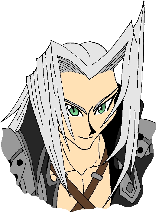 Sephiroth Face - Cartoon (518x710)