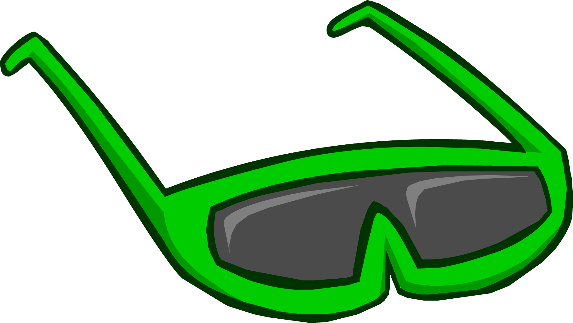 Green Sunglasses - Club Penguin Rare Face Items (1860x1049)
