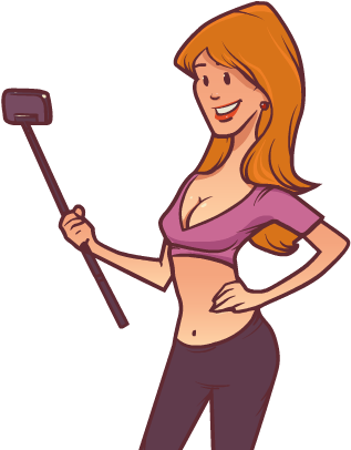 Selfie Sticker Messages Sticker-3 - Illustration (408x408)