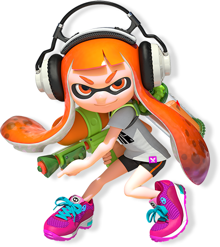 Splatoon Inkling Girl Orange By Squ - Splatoon Inkling Girl (432x485)