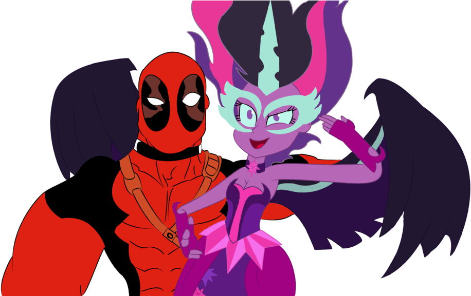 Deadpool's Selfie With Midnight Sparkle By Panzerpiel - Midnight Sparkle Vs Black Goku (1024x576)
