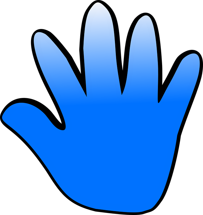 Hand Clipart Blue - Hand Clipart Blue (680x720)