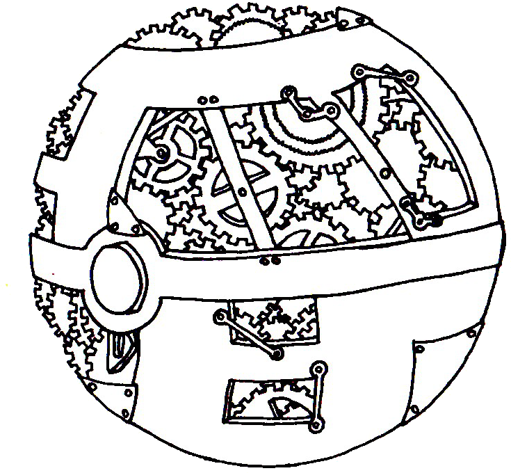 Steampunk Pokeball By Looja On Deviantart - Coloring Pages Poke Balls (752x736)