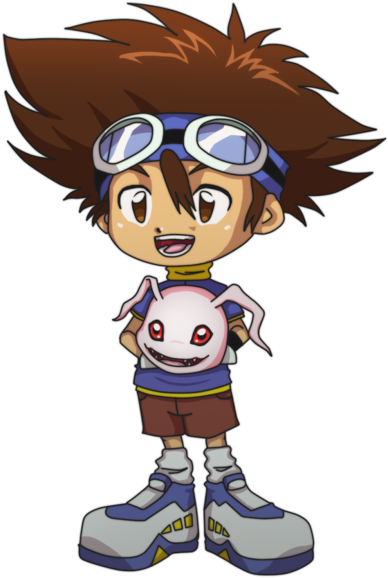 Chibi Taichi With Koromon By Deko-kun - Digimon Chibi Png (600x886)