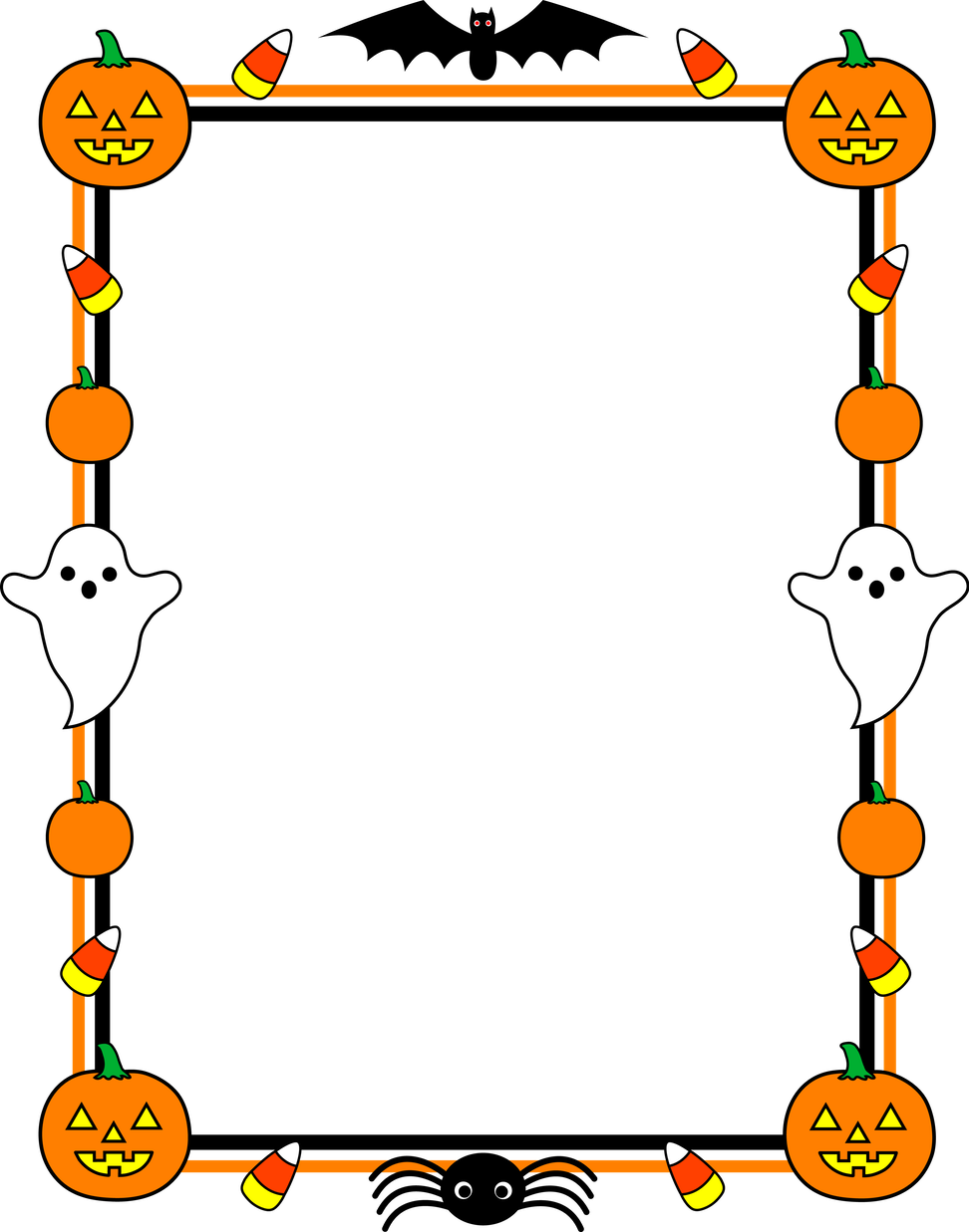 Color Interior Design Large-size Borders Design For - Yay! Halloween Greeting Card (972x1237)