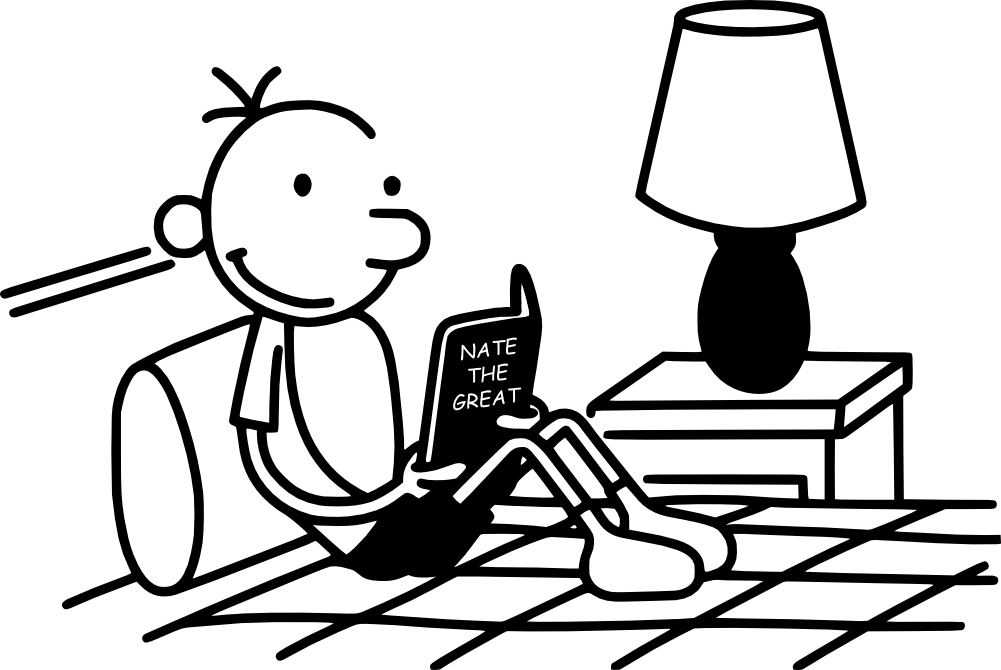 Greg Heffley Reading Nate The Great - Diary Of A Wimpy Kid Reading (1001x670)