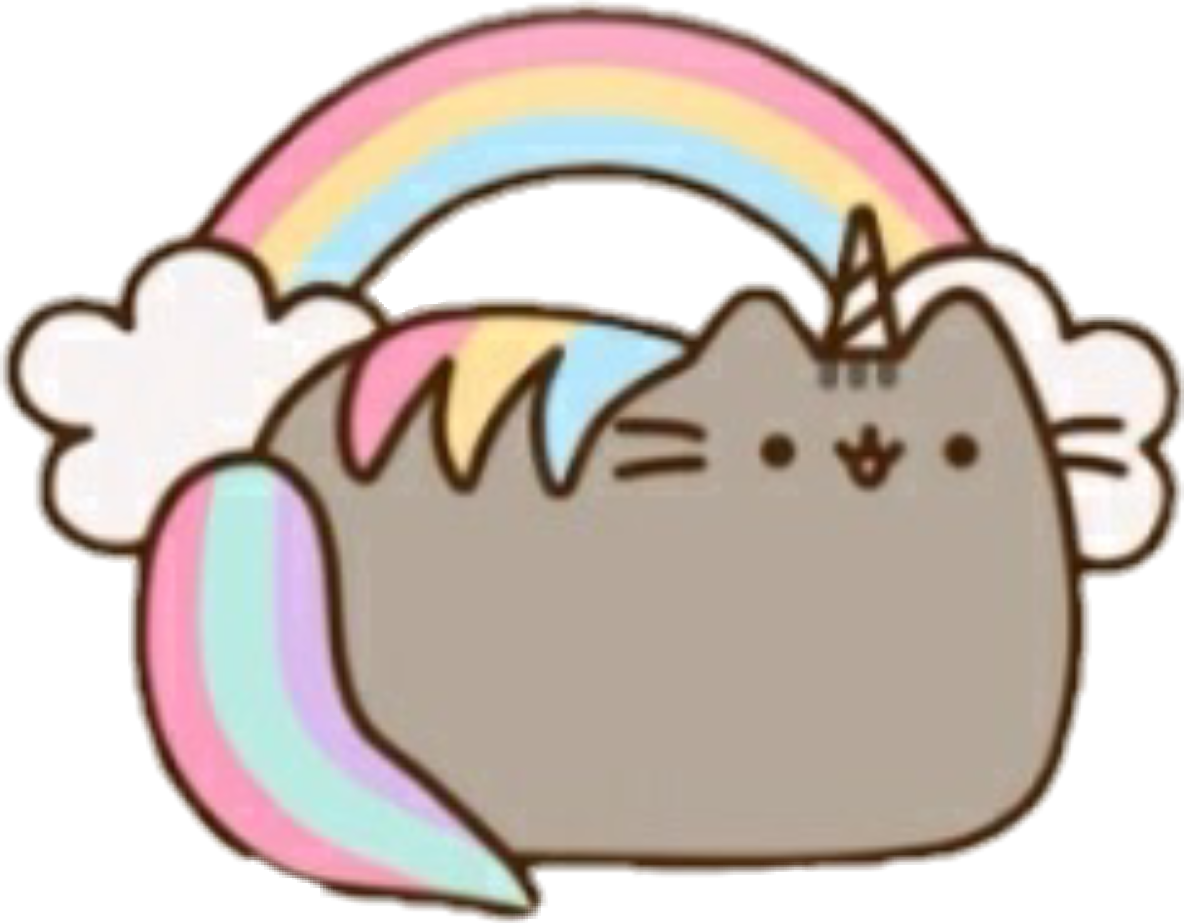 Pusheen Pusheencat Pusheenthecat Pusheenicorn - Pusheen Unicorn Rainbow (1185x923)