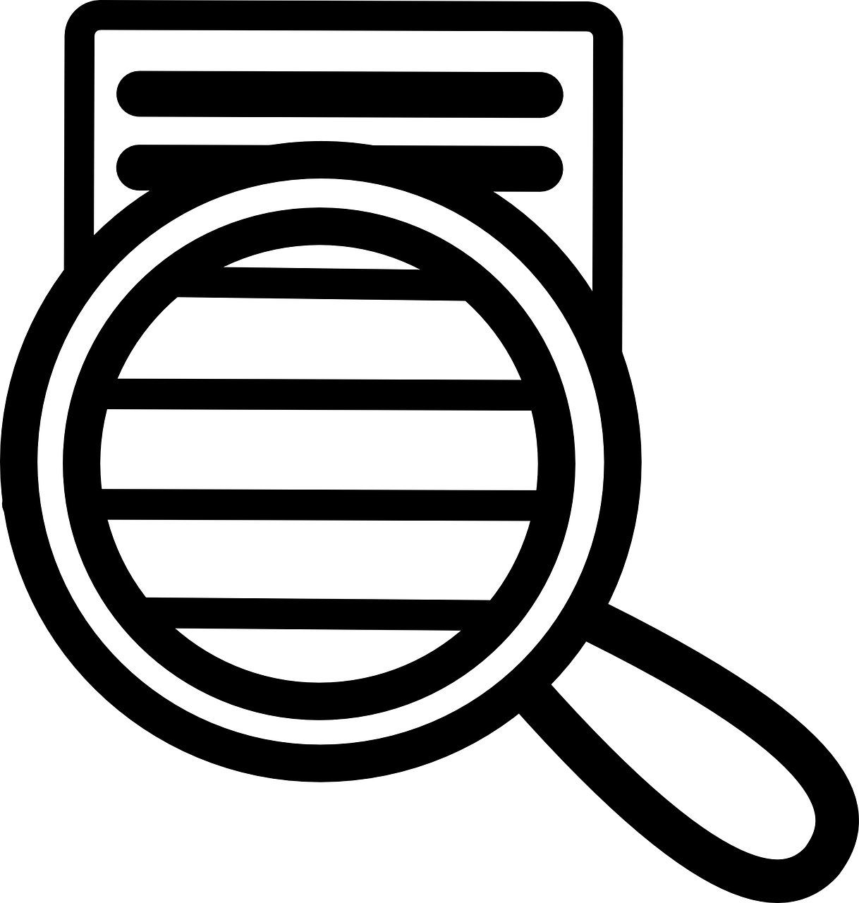 Loupe Lens Zoom Magnifier Transparent Image - Close Reading Clipart Black And White (1218x1280)
