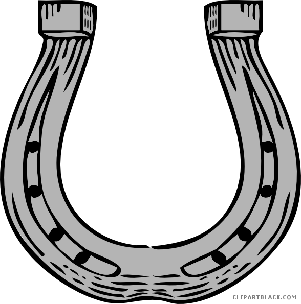 Horseshoe Animal Free Black White Clipart Images Clipartblack - Hang A Horseshoe For Luck (588x595)