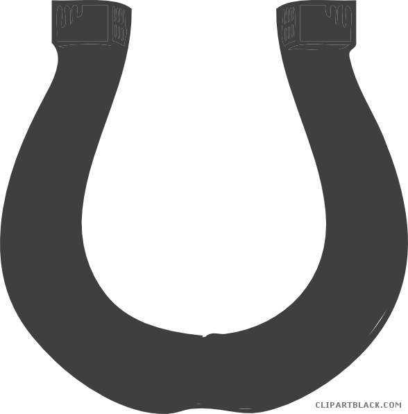 Horseshoe Animal Free Black White Clipart Images Clipartblack - Horseshoe (588x596)